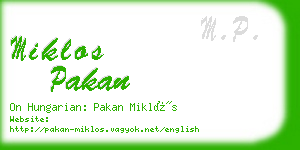 miklos pakan business card